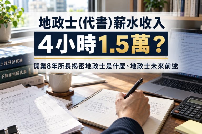 地政士(代書)薪水收入 4 小時 1.5 萬？ 開業8年所長揭密地政士是什麼、地政士未來前途