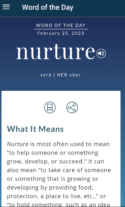 Merriam-Webster Dictionary_免費線上英文字典App_每日單字推薦 Nurture